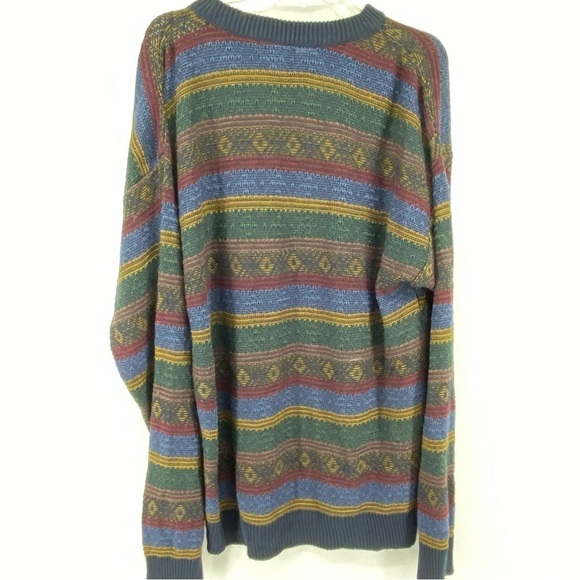 Vintage Jantzen Sz XL Stripe Grandpa Knit Sweater - Picture 2 of 5